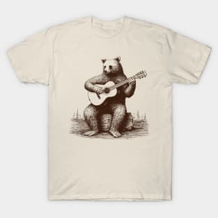 Folk Bear Playing Guitar T-Shirt